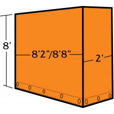 Tarp Nose/Smoke, 18Oz Black 8'2"W X 8'H X 2'L - 96"W Trailer